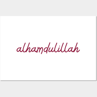 alhamdulillah - maroon red Posters and Art